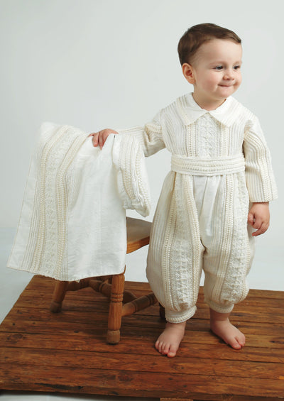3 pieces christening gown burbvus jumpsuit gown and matching hat