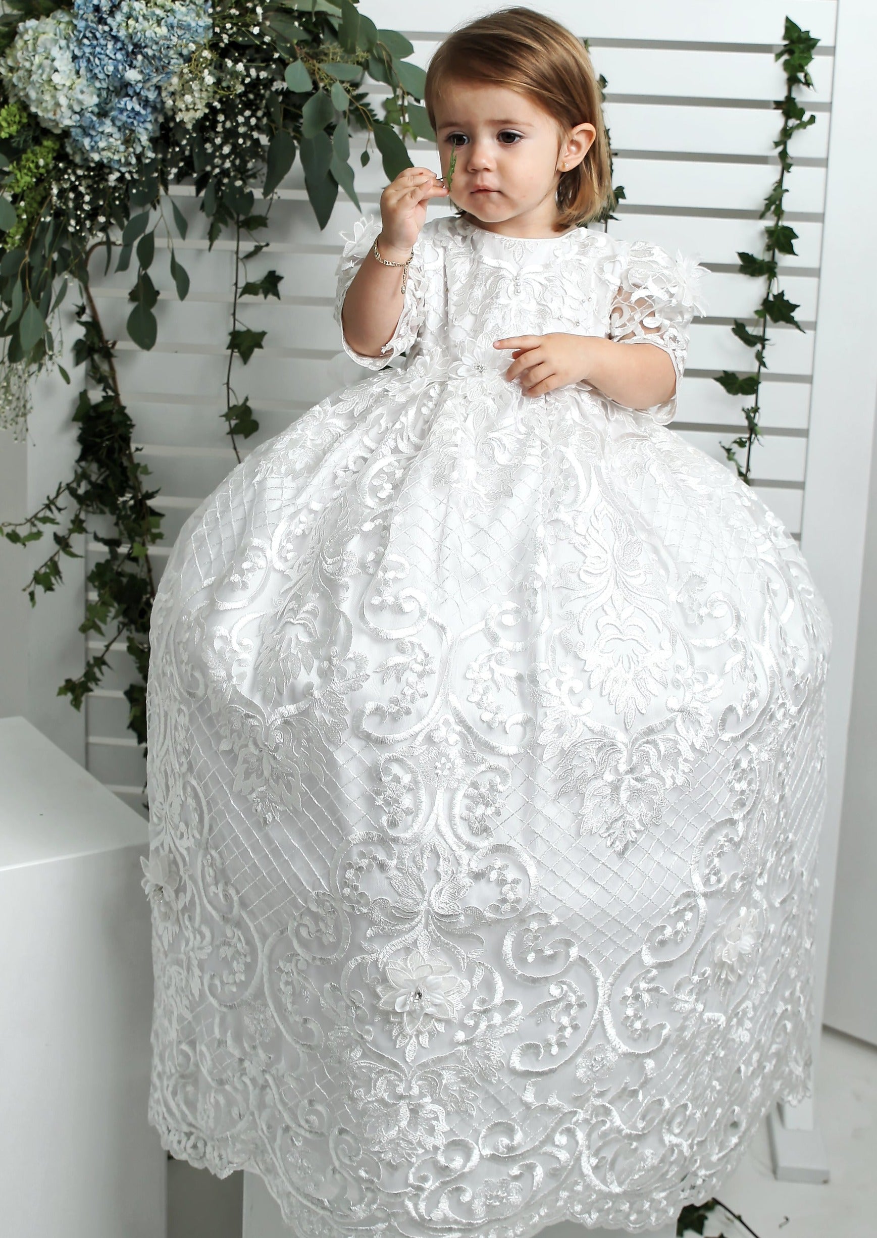 handmade baptism dress lace gown burbvus g025