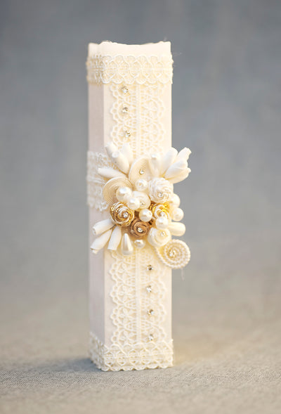 Square baptism Candle #12 Burbvus