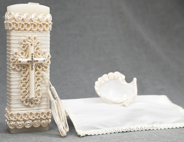 Baptism Candle set Burbvus, Christening and First communion candle