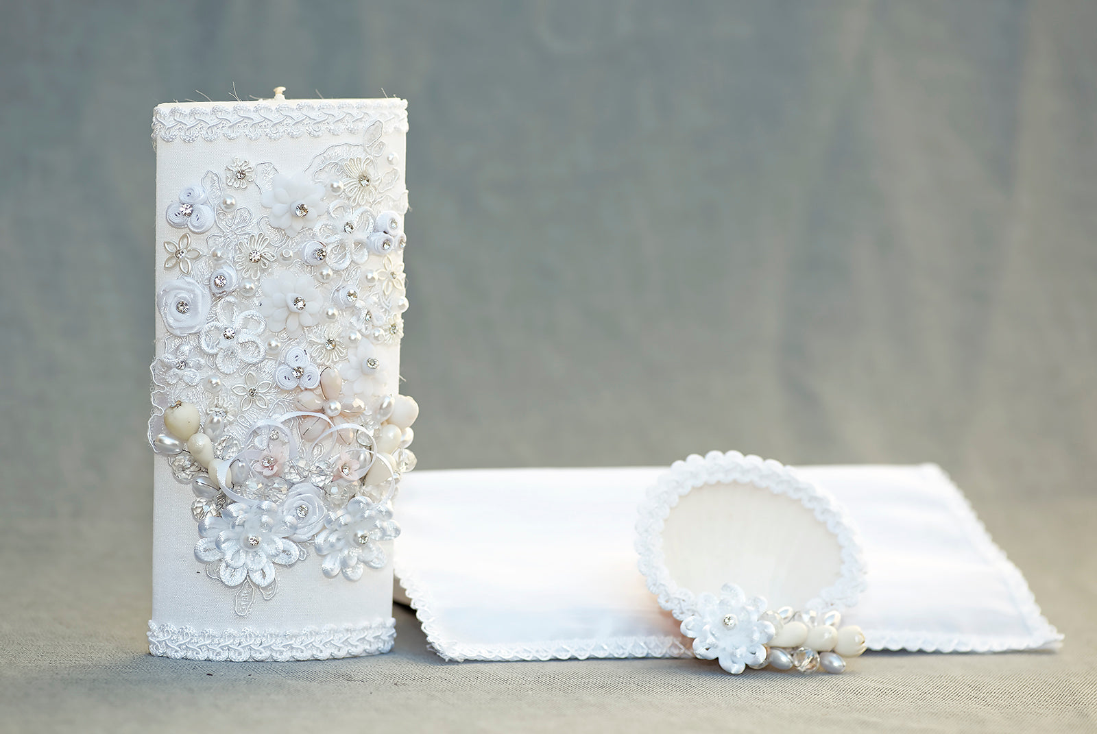 White Baptism Candle kit