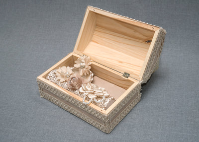 baptism chest set with handmade candle