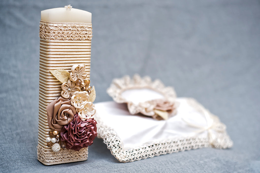 Ivory Handcrafted Christenig Candle Kit #3