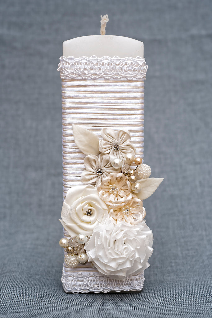 White square Christening Candle #3