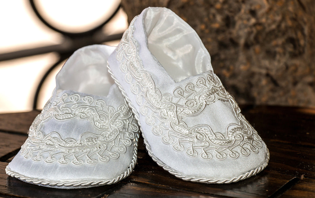 White Christening baby shoes #3