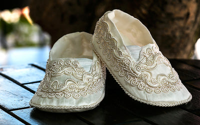 Handmade baptism Ivory Baby Toddler Shoes B003